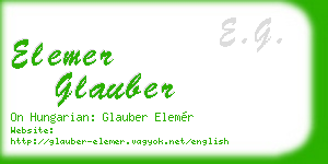 elemer glauber business card